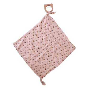 anneau de dentition lange rose fleurs