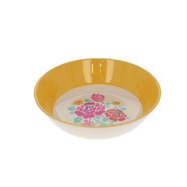 assiette creuse à fleurs jaune