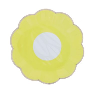 assiettes en carton jaune marguerite