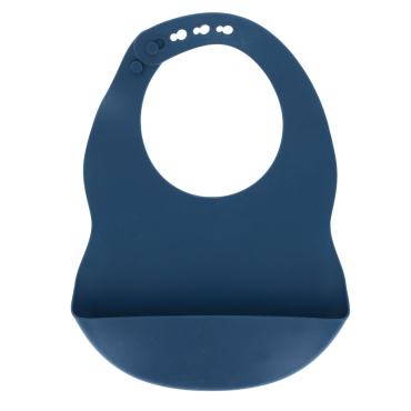 Bavoir silicone bleu fonce