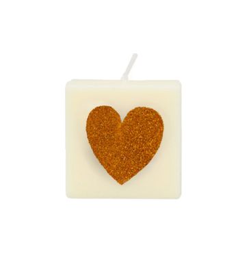 Bougie coeur doré
