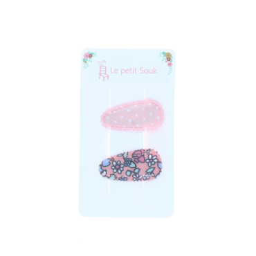 Duo de petites barrettes roses