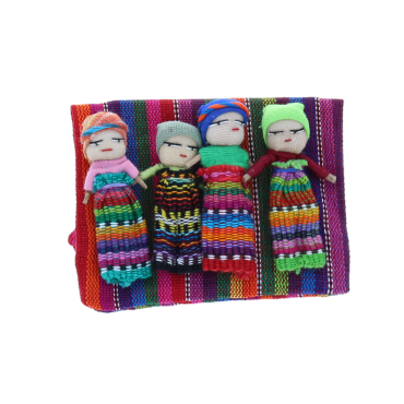 Lot de 4 mini poupées porte-bonheur 