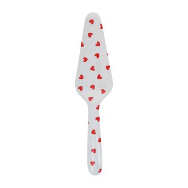 Pelle à tarte coeurs rouges