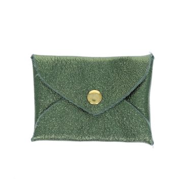 porte-monnaie cuir enveloppe vert olive