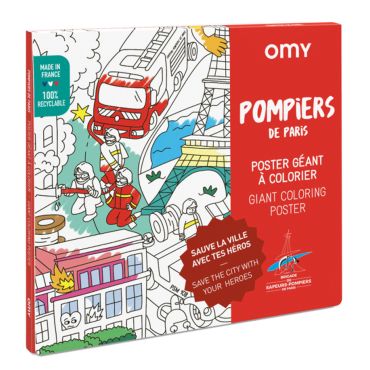 Poster géant à colorier pompiers de Paris