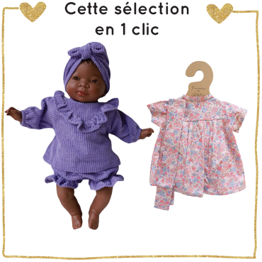 Poupée Rosie et sa tenue d'été et hiver