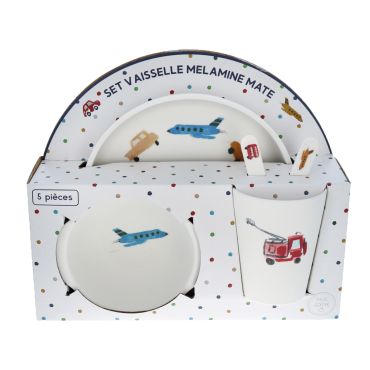 set vaisselle mélamine véhicules