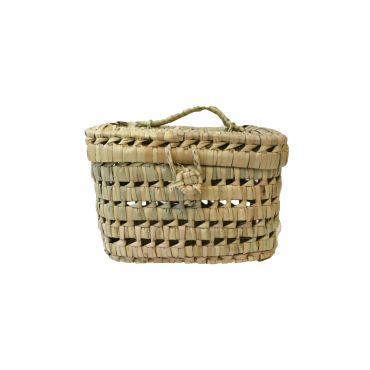 Panier vanity en paille tressée