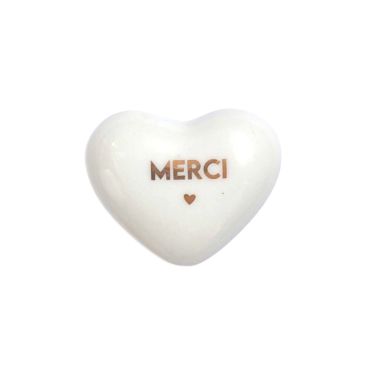 Coeur en porcelaine Merci