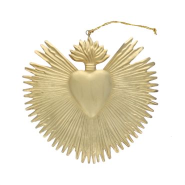 Coeur ex voto laiton doré