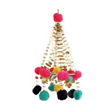 suspension indienne polka pompons colorés pondie cherie