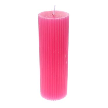 Bougie striée rose fuchsia