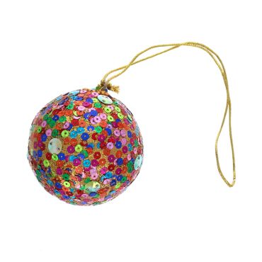 Boule de noel à sequins multicolore décoration maison