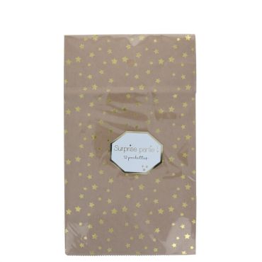 pochettes papier kraft étoiles dorées