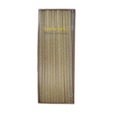 Pailles à paillettes gold réutilisables