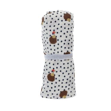 Lange en gaze de coton motifs hérissons