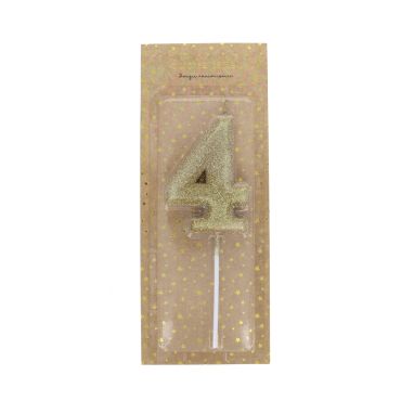 bougie anniversaire paillettes doré 4