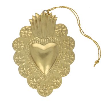 suspension en laiton coeur doré