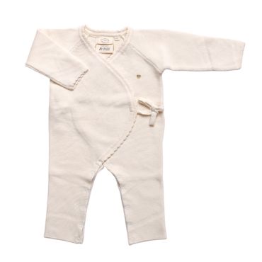 Combinaison pour bébé en tricot crème