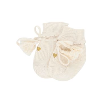 chaussons bébé tricot creme