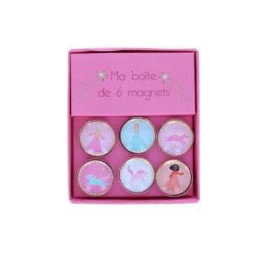 boite de 6 magnets princesses