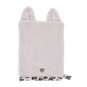 gant de toilette léopard chaton