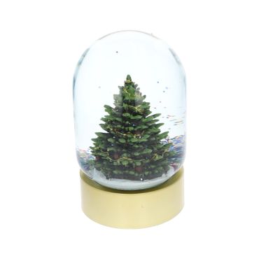 Boule à neige grand sapin à paillettes