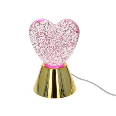lampe coeur paillettes rose dorée cadeau femme
