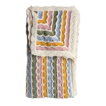 Couverture en tricot multicolore