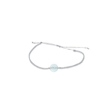 Bracelet cristal fil argenté perle