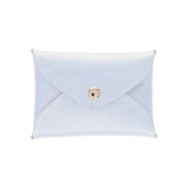 Porte-monnaie enveloppe cuir argent brillant