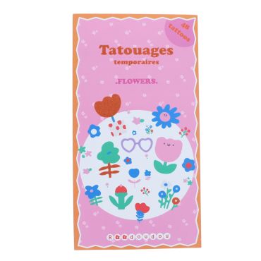Set de 2 planches de tatouages temporaires "Fleurs"