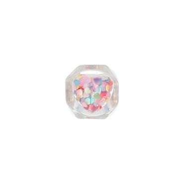 bague cœur confettis multicolores