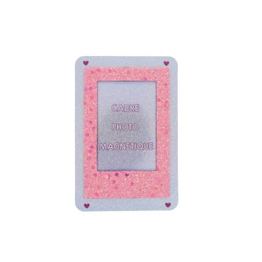 cadre photo magnétique rose pailleté