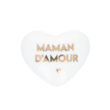 coeur en céramique déco bibelot maman d'amour