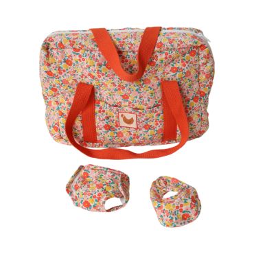 set à langer fleuri myrtille