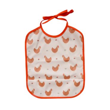 bavoir à nouer poule rousse