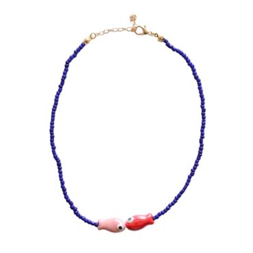 collier enfant perles bleues trouville