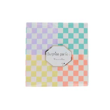 serviettes à damiers dinoversaire