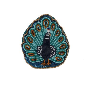 Porte-monnaie perles paon - Mariage Indien