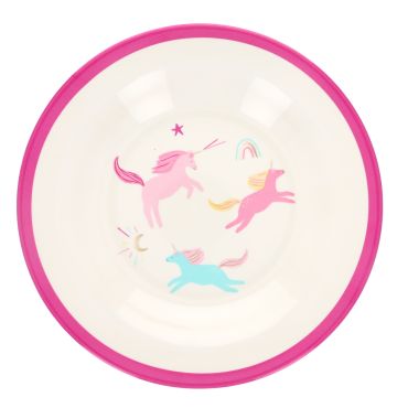 assiette creuse en mélamine enfant licornes