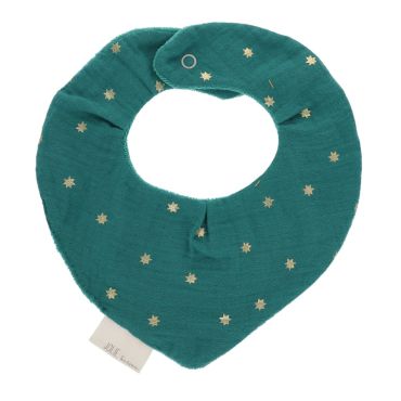 bavoir bandana vert étoiles