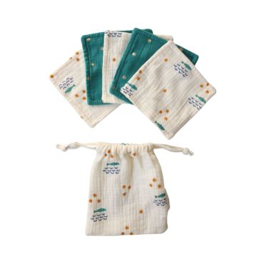 lot de 5 lingettes lavables poissons