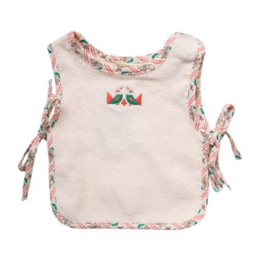 bavoir tablier fleuri rose folk d'été