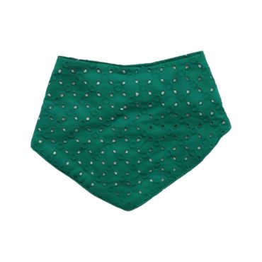 bavoir bandana en éponge broderie verte