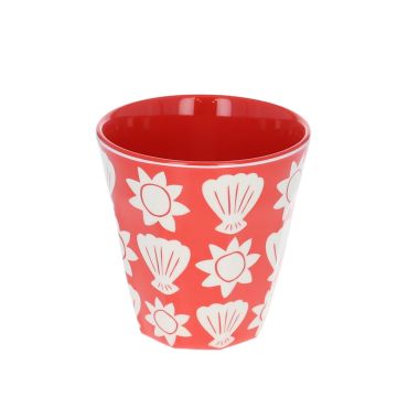 grand verre en mélamine rouge trouville coquillages