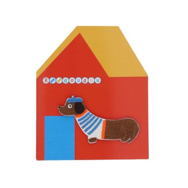 patch thermocollant chien teckel marinière