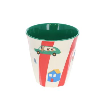 grand verre en mélamine véhicules et chiens 