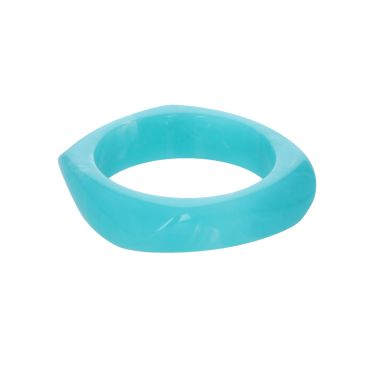 bracelet jonc large en résine bleu